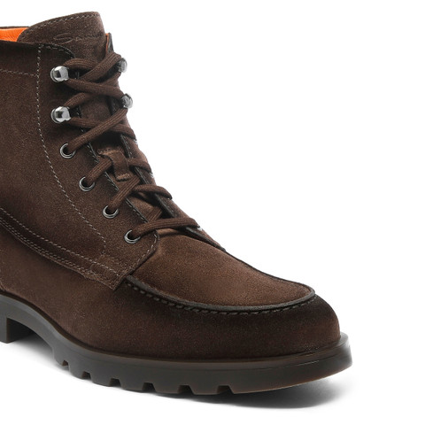 Men's dark brown suede ankle boot - Santoni - 6
