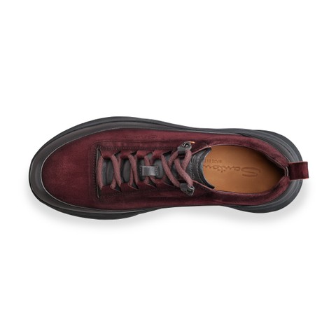 Men's burgundy leather and suede Easy Bounce Mountain sneaker - Santoni - 4