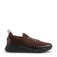 Men's dark brown leather sneaker - Santoni - 1