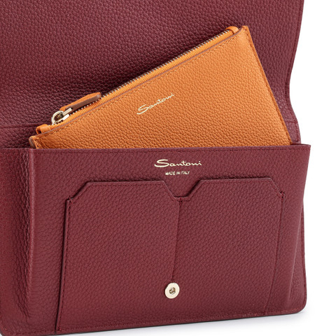 Red tumbled leather document holder - Santoni - 3