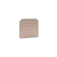 Dove grey tumbled leather credit card holder - Santoni - 2