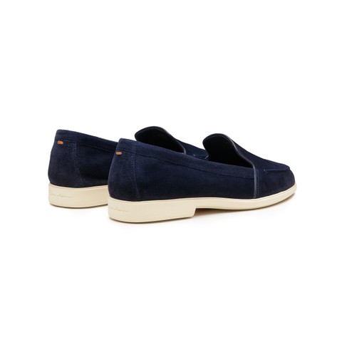 Women's blue suede loafer - Santoni - 4