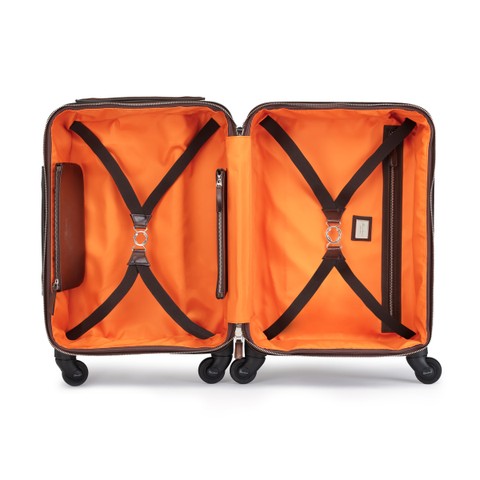 حقيبة سفر من الجلد بلون بني داكن - Santoni - 5