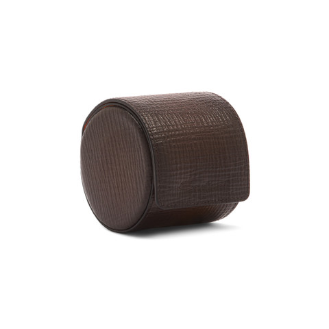 Petit &eacute;tui &agrave; montres en cuir estamp&eacute; marron - Santoni - 4