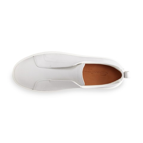 Men's white leather slip-on sneaker - Santoni - 3
