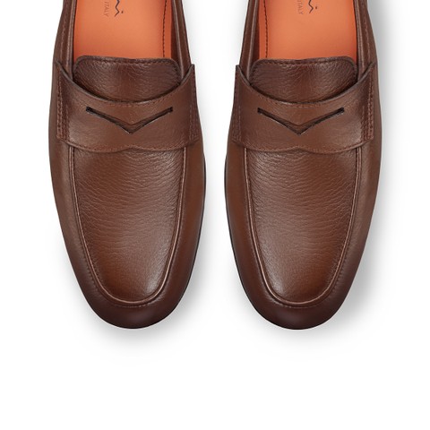 Men's brown tumbled leather Carlo penny loafer