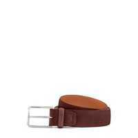 Dark brown suede adjustable belt - Santoni - 1