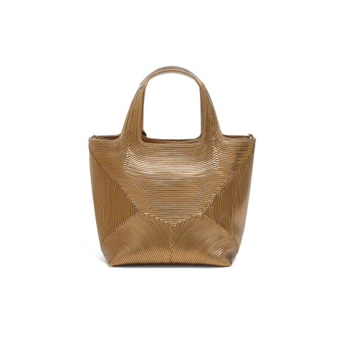 Gold laminated leather handbag - Santoni - 5