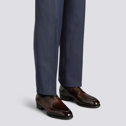 Stringata Derby Limited Edition da uomo in pelle testa di moro - Santoni - 2