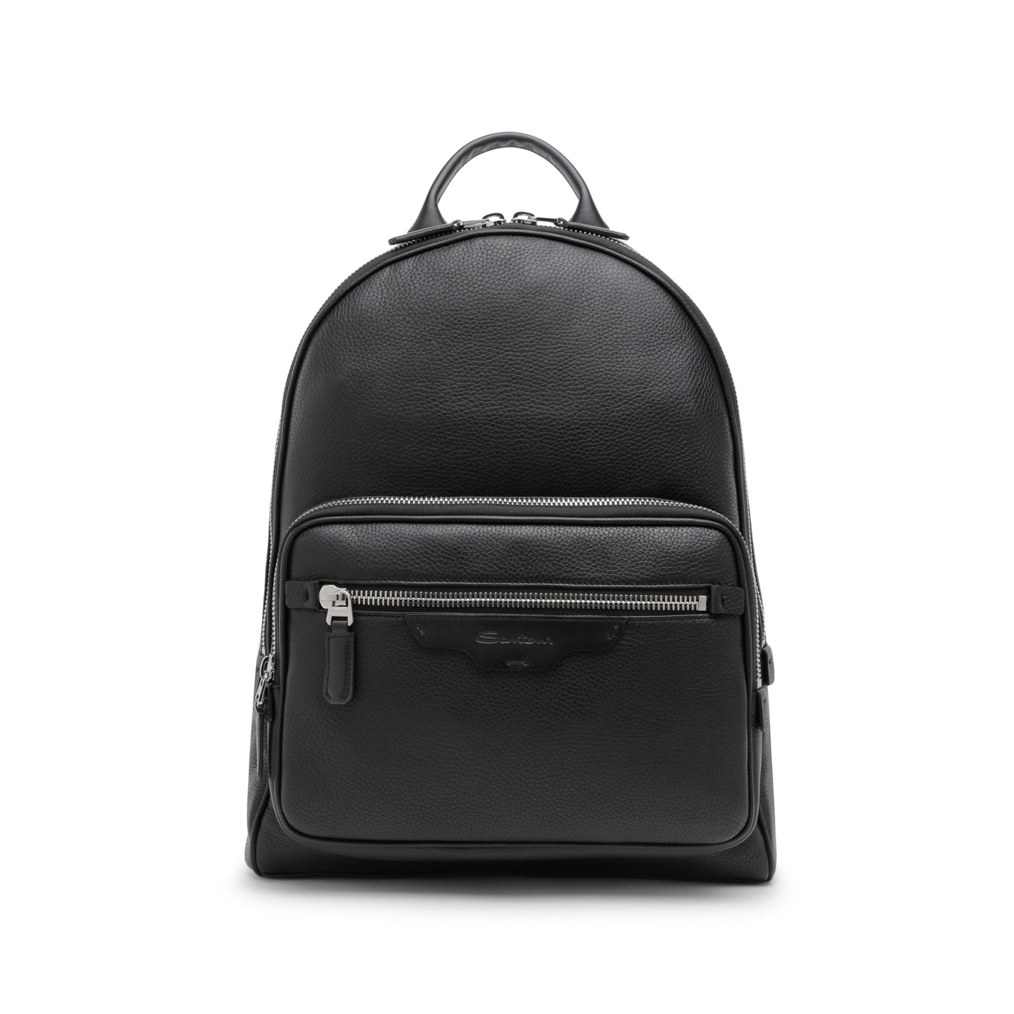 Santoni Zaino in pelle bottalata nera