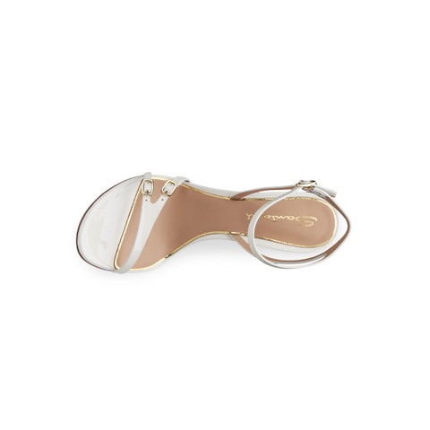Women's white leather high-heel sandal - Santoni - 5