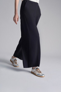 Women's white, beige and silver leather and suede DBS Oly sneaker - Santoni - editorial