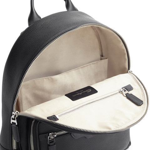 Black tumbled leather backpack - Santoni - 5