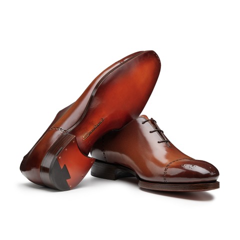 Richelieu en cuir marron pour homme - Santoni - 3