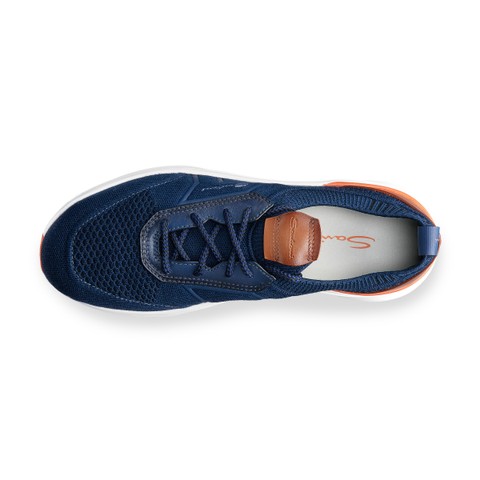 Men's blue stretch knit Easy Bounce sneaker - Santoni - 4