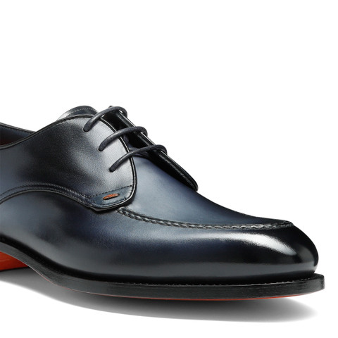 Men's blue leather Derby shoe - Santoni - 6