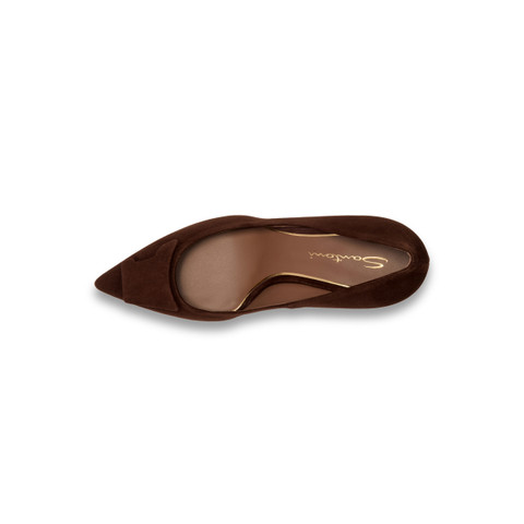 Women's dark brown suede high-heel Santoni Sibille pump - Santoni - 5