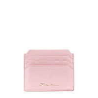 Pink tumbled leather credit card holder - Santoni - 1