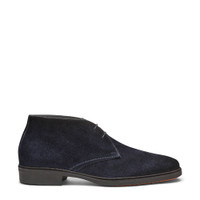 Men's blue suede Easy desert boot - Santoni - 1