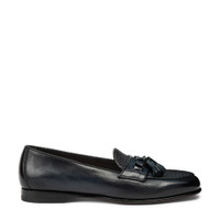 Mocassin Andrea avec glands en cuir bleu pour homme - Santoni - 1