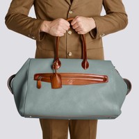Light blue tumbled leather weekend bag - Santoni - 2
