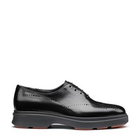 Men's black leather Easy Nova brogue Oxford shoe - Santoni - 1