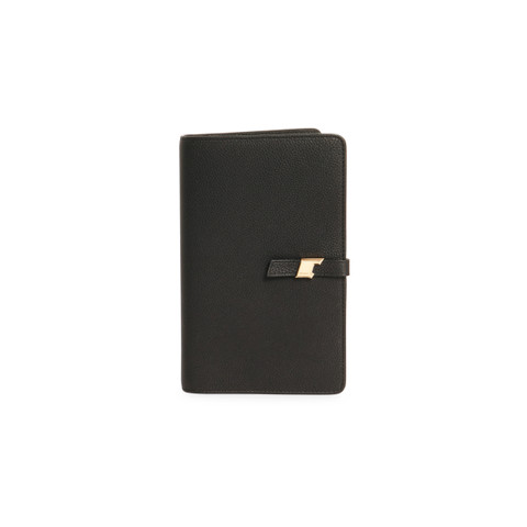 Porta documenti in pelle bottalata nera - Santoni - 1
