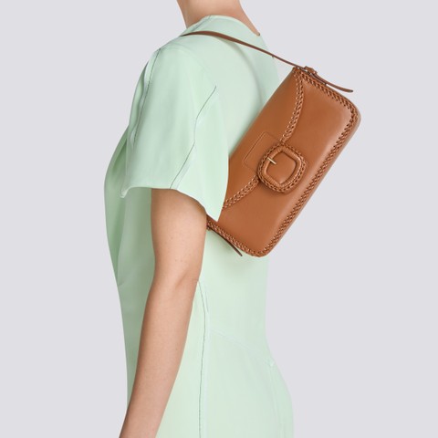 Braune Schultertasche aus Leder - Santoni - 2