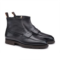 Men's grey tumbled leather Carlo Ice ankle boot - Santoni - 2