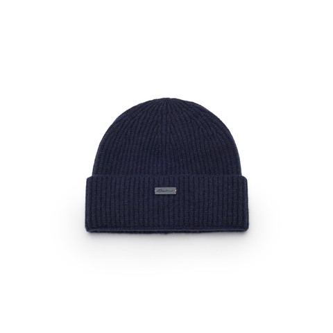 Berretto in cashmere blu - Santoni - 1