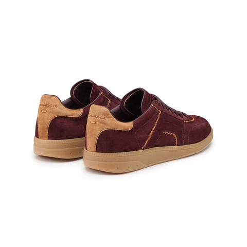 Women's burgundy suede sneaker - Santoni - 3
