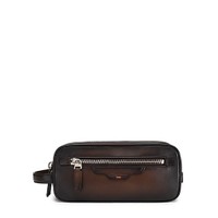 Dark brown leather beauty case - Santoni - 1