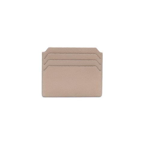 Dove grey tumbled leather credit card holder - Santoni - 4