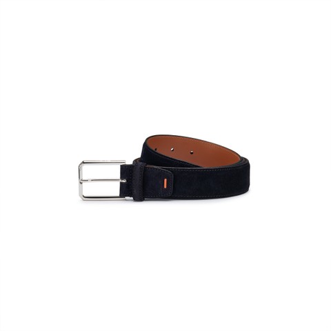 Blue suede adjustable belt - Santoni - 1