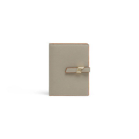 Beige tumbled leather wallet with coin pocket - Santoni - 1