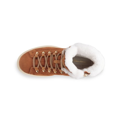 Women's brown suede hiking boot - Santoni - 5