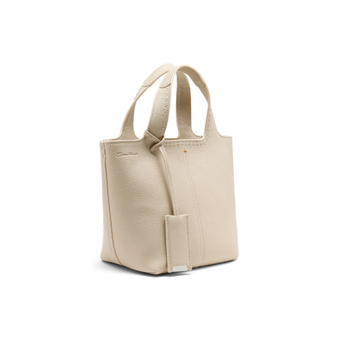 Beige tumbled leather handbag - Santoni - 2
