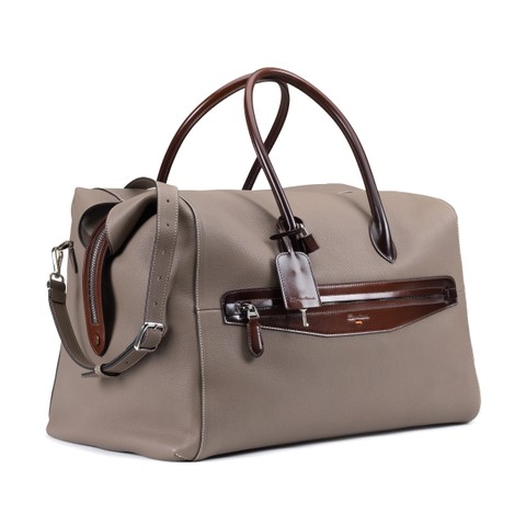 Bolsa de viaje en piel abatanada beige - Santoni - 2