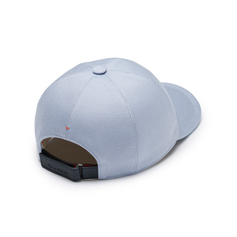 Men's light blue cotton baseball cap - Santoni - 4