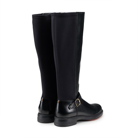 Women's black leather Easy boot - Santoni - 4