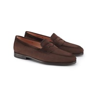 Women's dark brown suede Carla loafer - Santoni - 2