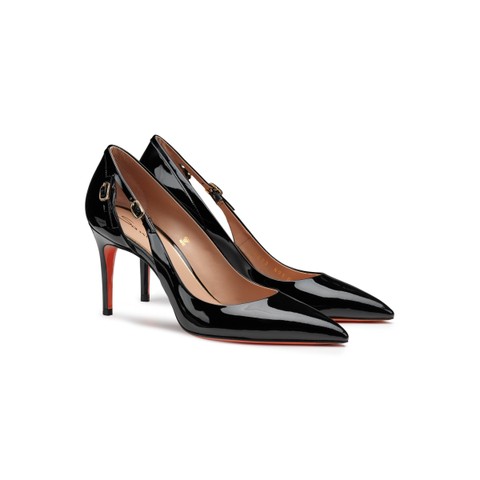 Women's black patent leather high-heel pump - Santoni - 2