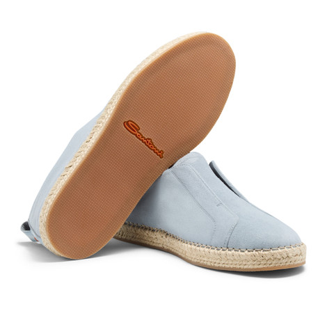 Espadrillas da uomo in suede azzurro - Santoni - 4