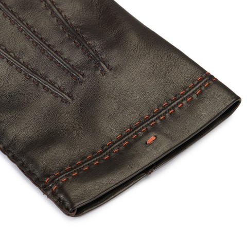 Dark brown leather gloves - Santoni - 2