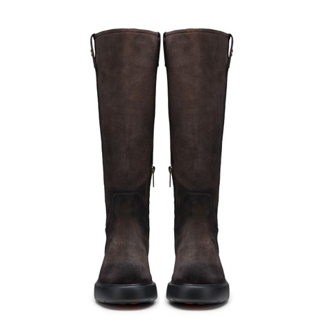 Women's dark brown suede Easy boot - Santoni - 3
