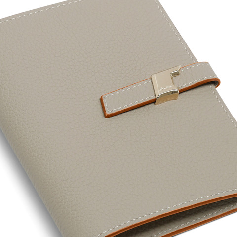 Beige tumbled leather wallet with coin pocket - Santoni - 5