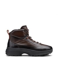 Sneaker Easy Bounce Mountain pour homme en cuir marron fonc&eacute; avec fourrure - Santoni - 1