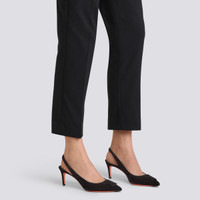 Schwarze Santoni-Slingbacks Sibille für Damen aus Wildleder mit mittelhohem Absatz - Santoni - 2