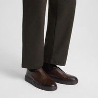 Men's dark brown leather slip-on sneaker - Santoni - 2