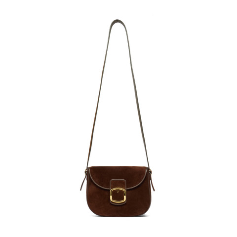 Dark brown suede crossbody bag - Santoni - 1